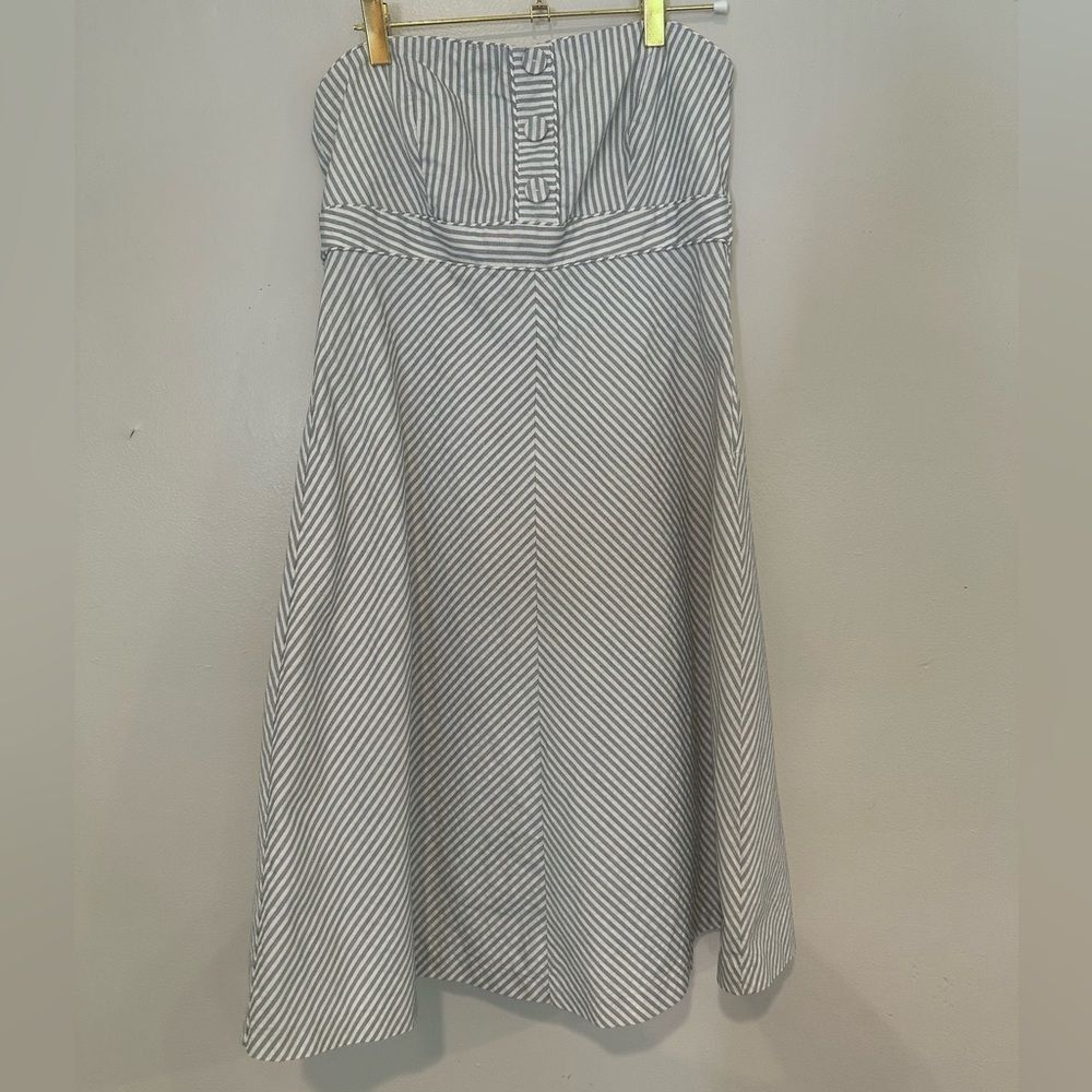 GAP Strapless Gray and White Dress
